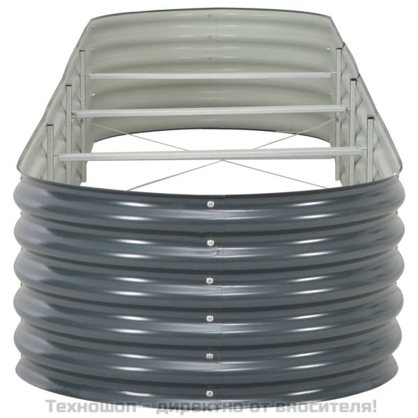 Градинска висока леха 400x80x44 см поцинкована стомана сива