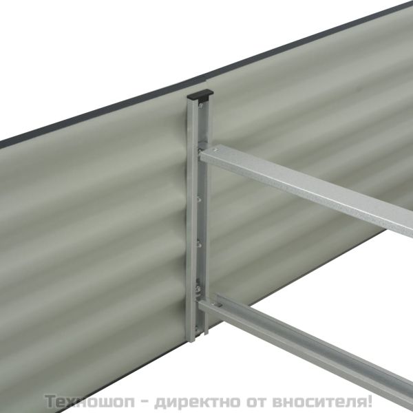 Градинска висока леха 400x80x44 см поцинкована стомана сива