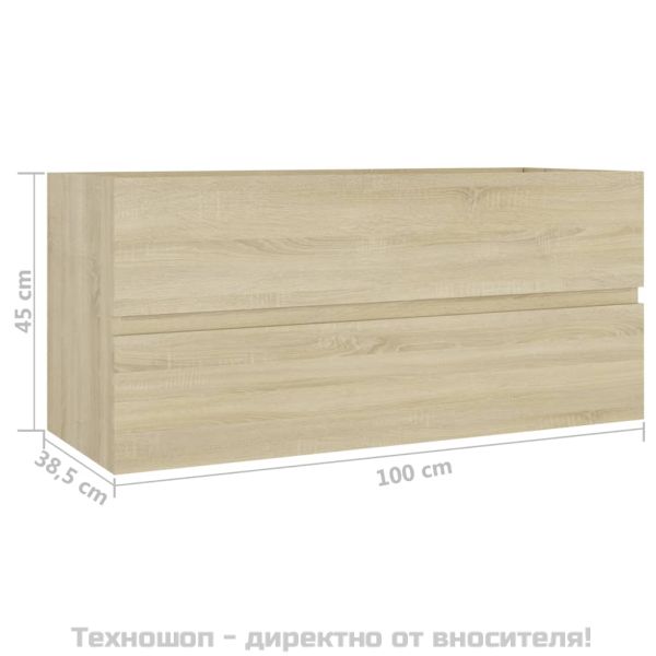 Долен шкаф за мивка, дъб сонома, 100x38,5x45см, инженерно дърво