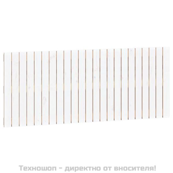 Стенна табла за спалня, бяла, 147x3x60 см, борово дърво масив