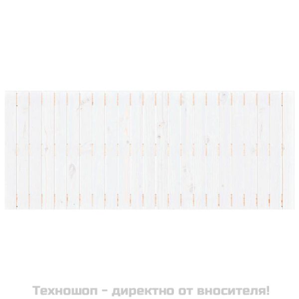 Стенна табла за спалня, бяла, 147x3x60 см, борово дърво масив
