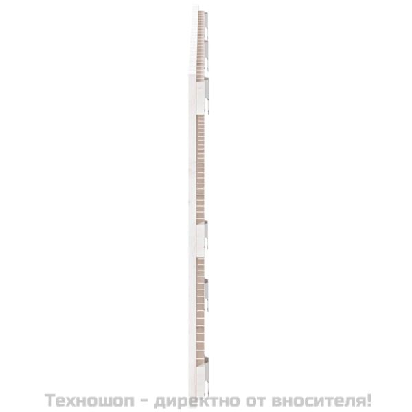Стенна табла за спалня, бяла, 147x3x60 см, борово дърво масив