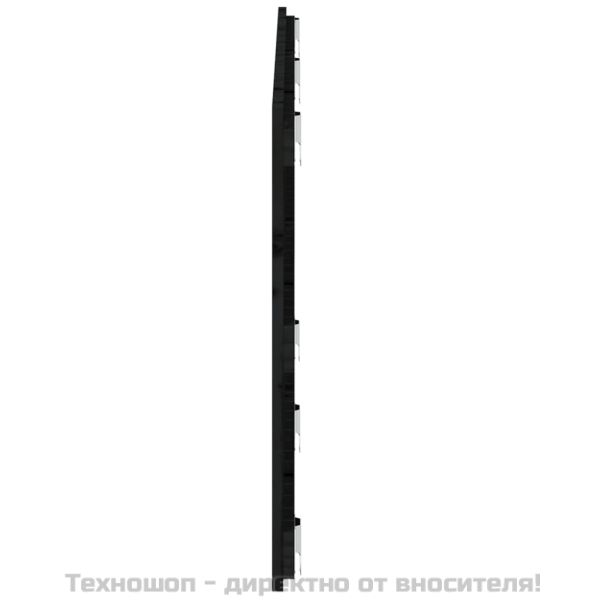 Стенна табла за спалня, черна, 147x3x60 см, борово дърво масив