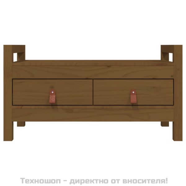 Пейка за антре меденокафява 80x40x43 см борово дърво масив