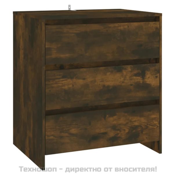 Сайдборд, опушен дъб, 70x41x75 см, инженерно дърво