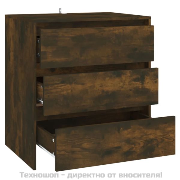 Сайдборд, опушен дъб, 70x41x75 см, инженерно дърво