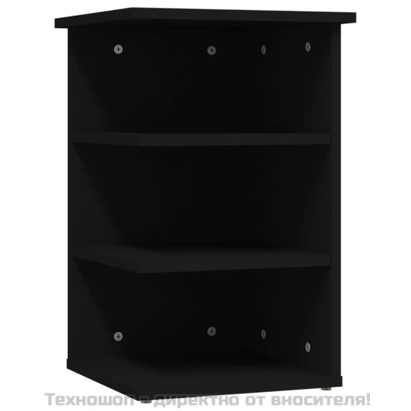 Страничен шкаф, черен, 35x35x55 см, инженерно дърво