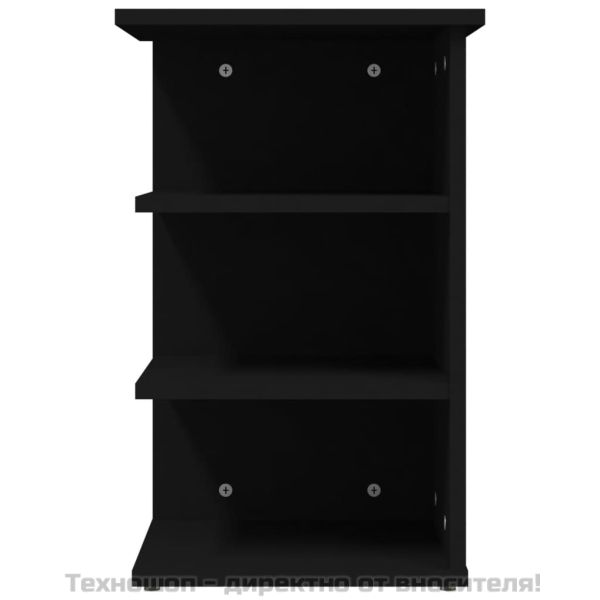 Страничен шкаф, черен, 35x35x55 см, инженерно дърво