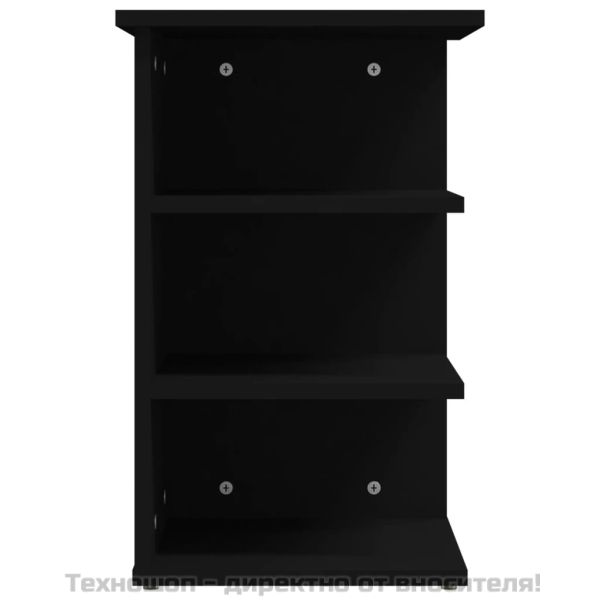 Страничен шкаф, черен, 35x35x55 см, инженерно дърво