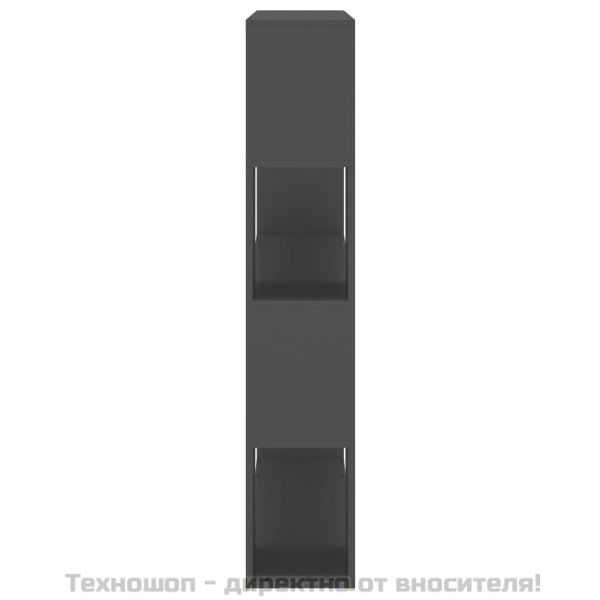 Библиотека/разделител за стая, сива, 100x24x124 см