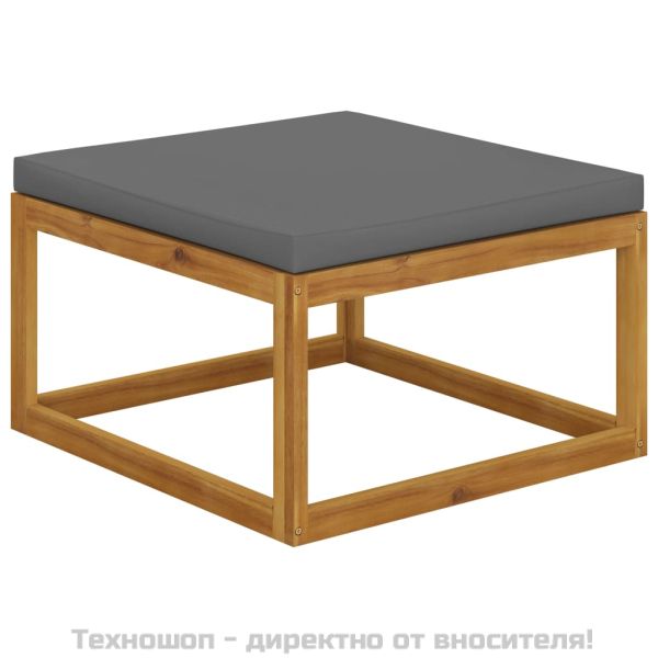 Градински комплект с възглавници, 6 части, акация масив