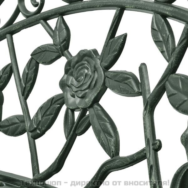 Градинска пейка, 100 см, лят алуминий, зелена