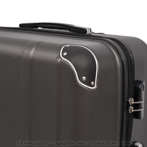 Комплект от 4 броя твърди куфари на колелца, антрацитно черно