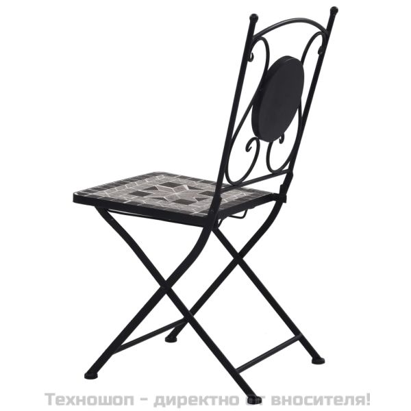 Мозаечни бистро столове, 2 бр, сиви
