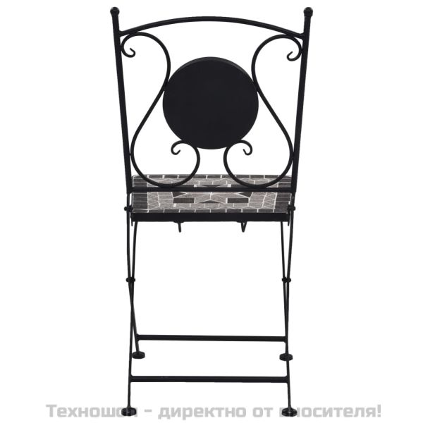 Мозаечни бистро столове, 2 бр, сиви