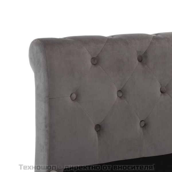 Рамка за легло, сива, кадифе, 100x200 см