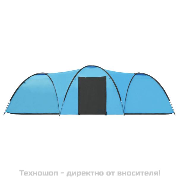 Палатка за къмпинг тип иглу, 650x240x190 см, 8-местна, синя