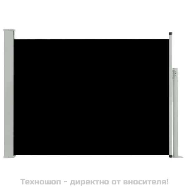 Прибираща се странична тента, 100x500 см, черна