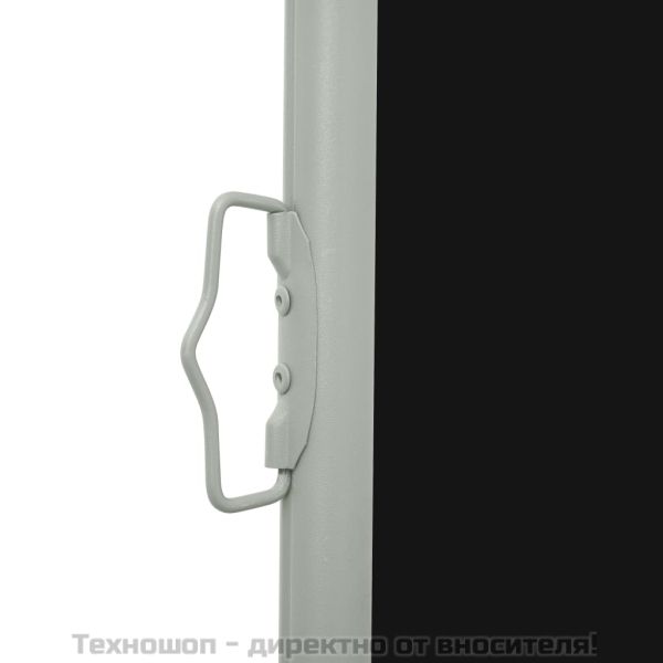 Прибираща се странична тента, 100x500 см, черна