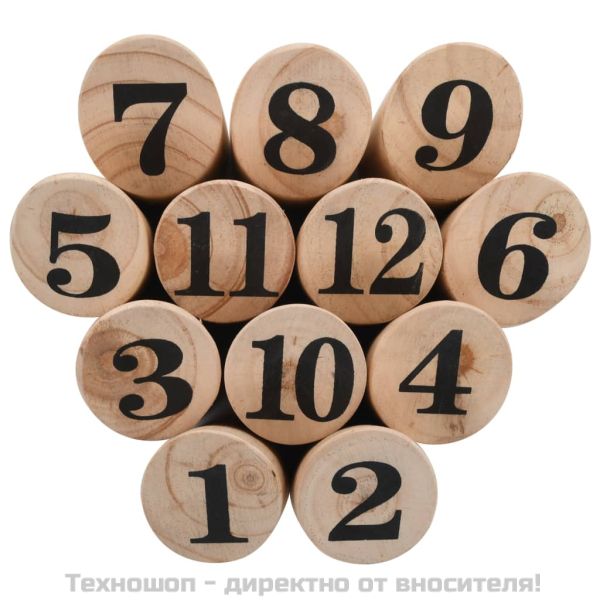 Комплект на играта Kubb, дърво