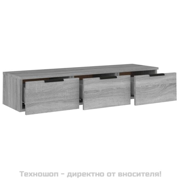 Стенен шкаф, сив сонома, 102x30x20 см, инженерно дърво