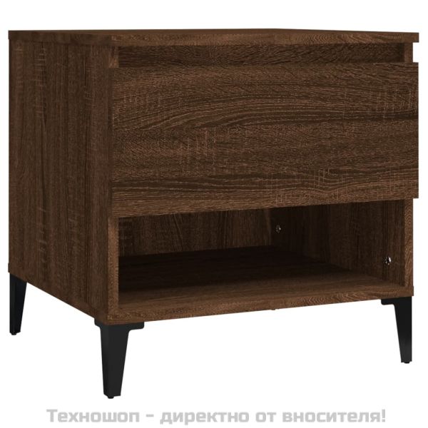 Странични маси, 2 бр, Кафяв дъб, 50x46x50 см, инженерно дърво