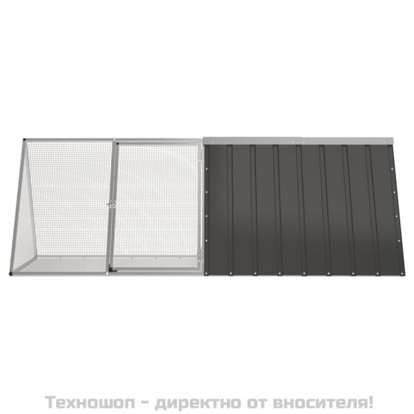 Клетка за зайци антрацит 201,5x80,5x71 см поцинкована стомана