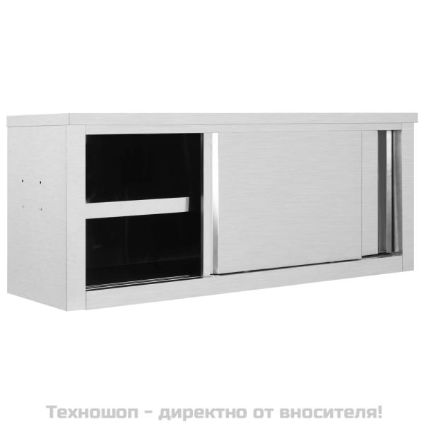 Кухненски стенен шкаф с плъзгащи врати, 120x40x50 см, стомана