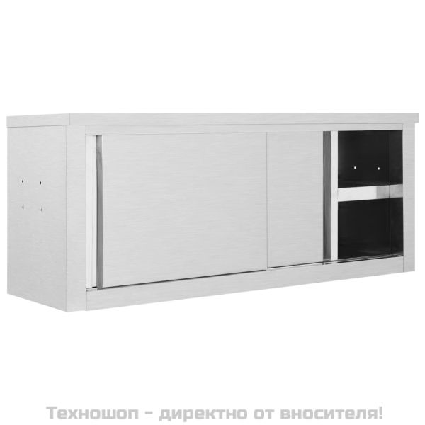 Кухненски стенен шкаф с плъзгащи врати, 120x40x50 см, стомана