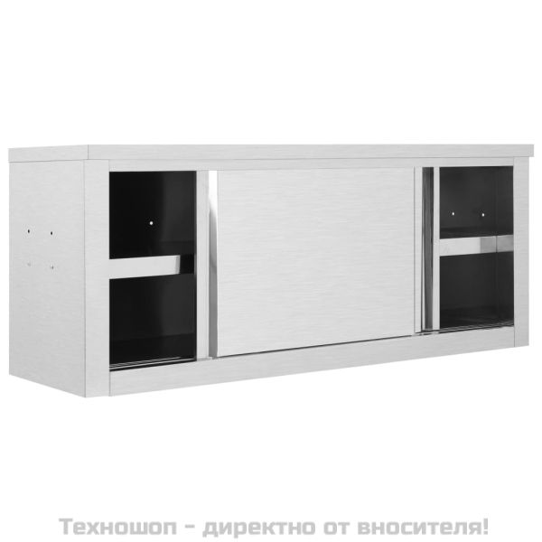 Кухненски стенен шкаф с плъзгащи врати, 120x40x50 см, стомана