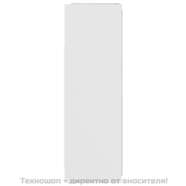 Шкаф за баня с огледало, бял, 62,5x20,5x64 см, инженерно дърво