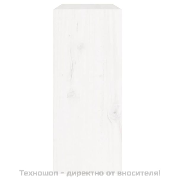 Библиотека/разделител за стая, бяла, 60x30x71,5 см, бор масив