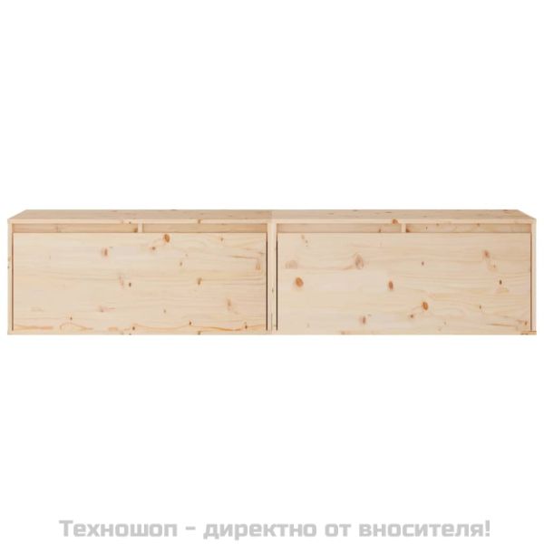 Стенни шкафове, 2 бр, 80x30x35 см, бор масив