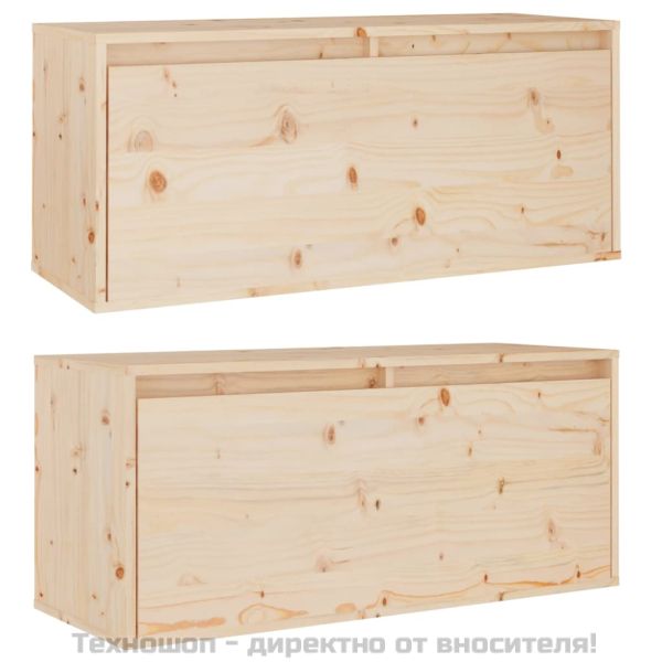 Стенни шкафове, 2 бр, 80x30x35 см, бор масив
