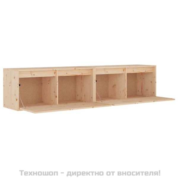 Стенни шкафове, 2 бр, 80x30x35 см, бор масив