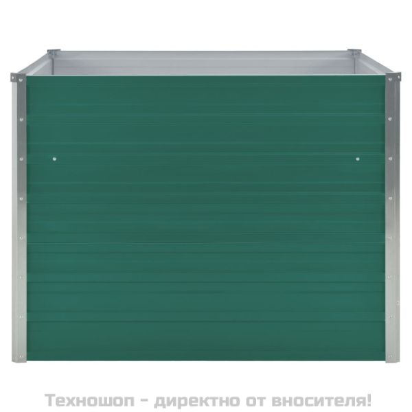 Повдигната леха, 100x100x77 см, поцинкована стомана, зелена