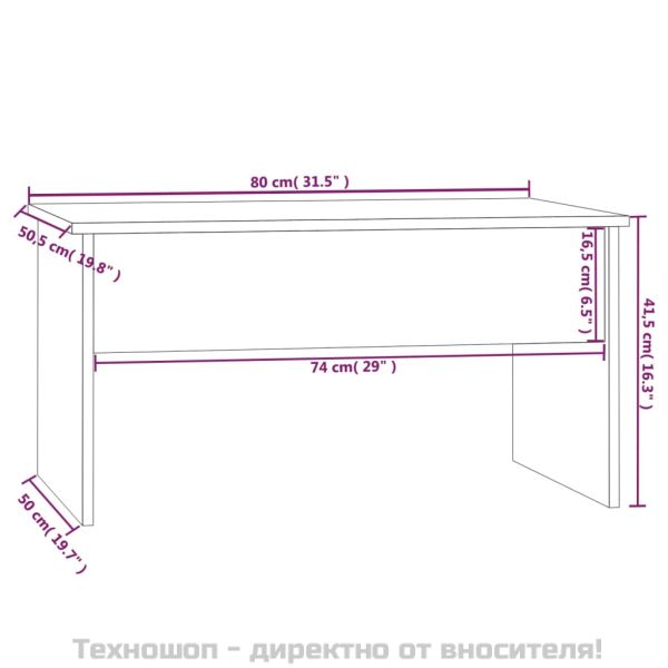 Кафе маса, черна, 80x50,5x41,5 см, инженерно дърво