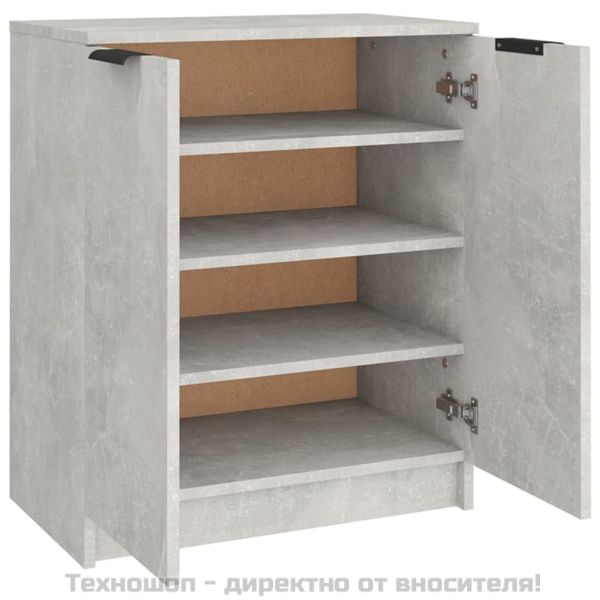 Шкаф за обувки, бетонно сив, 59x35x70 см, инженерно дърво