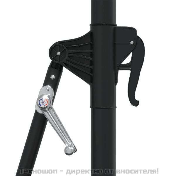 Чадър за монтаж на стена с метален прът, 300 см, зелен