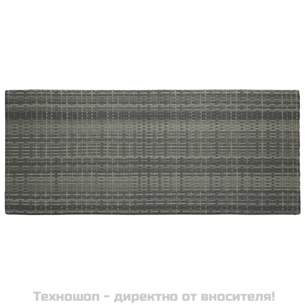 Градинска бар маса, сива, 140,5x60,5x110,5 см, полиратан
