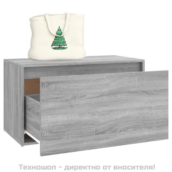 Пейка за антре, 80x40x45 см, сив сонома, инженерно дърво
