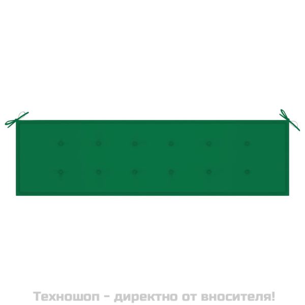 Възглавница за градинска пейка зелена 180x50x3 см оксфорд плат