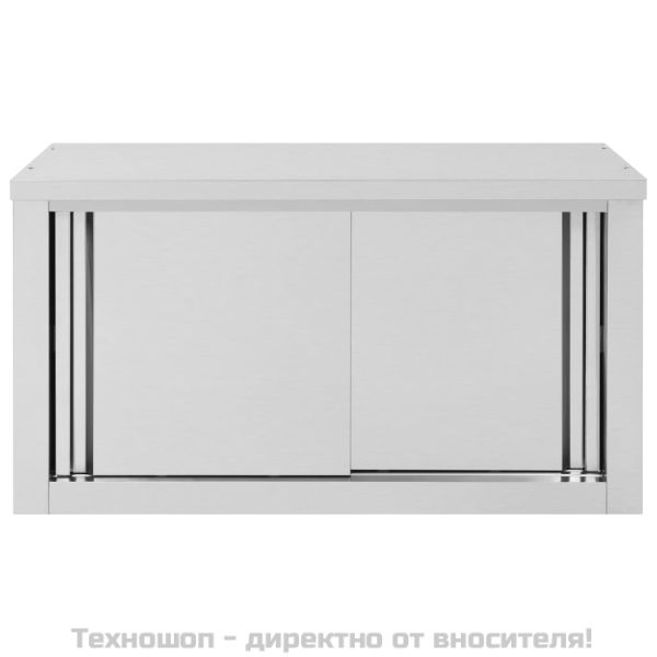 Кухненски стенен шкаф с плъзгащи врати, 90x40x50 см, стомана