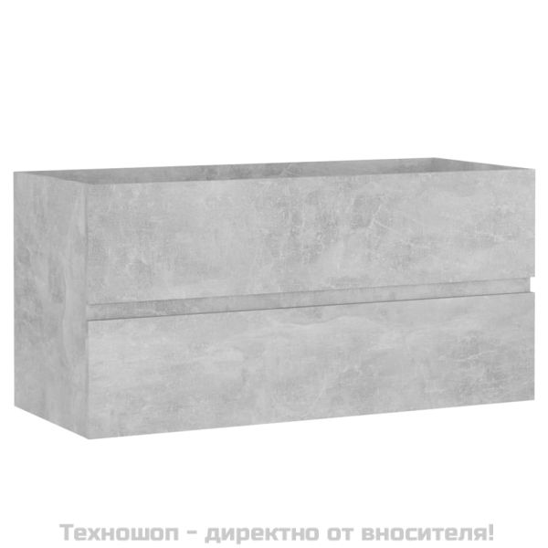 Долен шкаф за мивка, бетонно сив, 90x38,5x45см, инженерно дърво