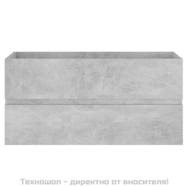 Долен шкаф за мивка, бетонно сив, 90x38,5x45см, инженерно дърво