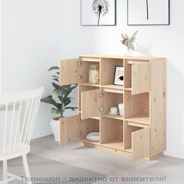 Висок шкаф, 110,5x35x117 см, борово дърво масив