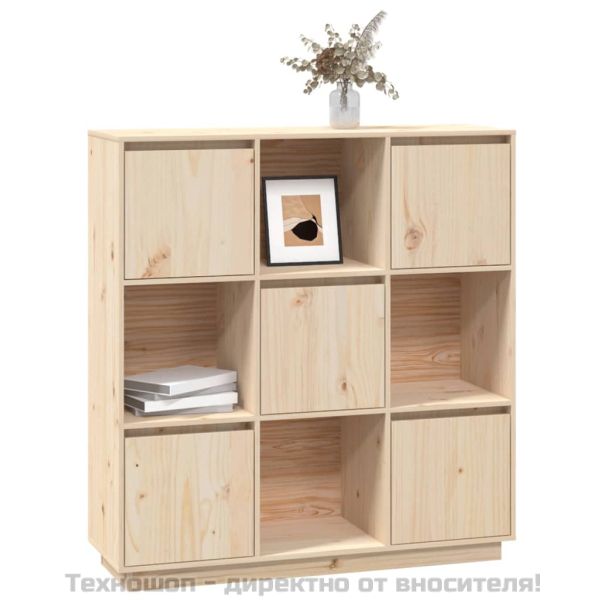 Висок шкаф, 110,5x35x117 см, борово дърво масив