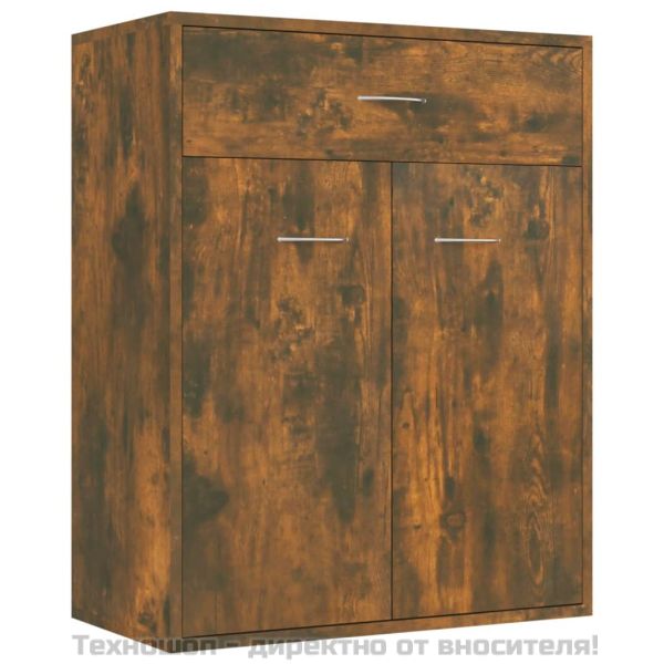 Сайдборд, опушен дъб, 60x30x75 см, инженерно дърво