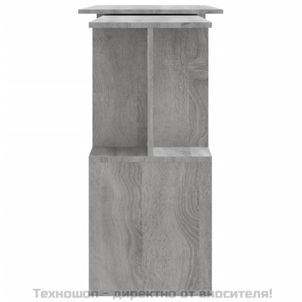 Ъглово бюро, сив сонома, 200x50x76 см, инженерно дърво