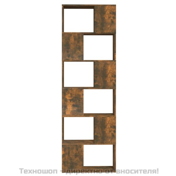 Библиотека/разделител за стая, опушен дъб, 60x24x186 см